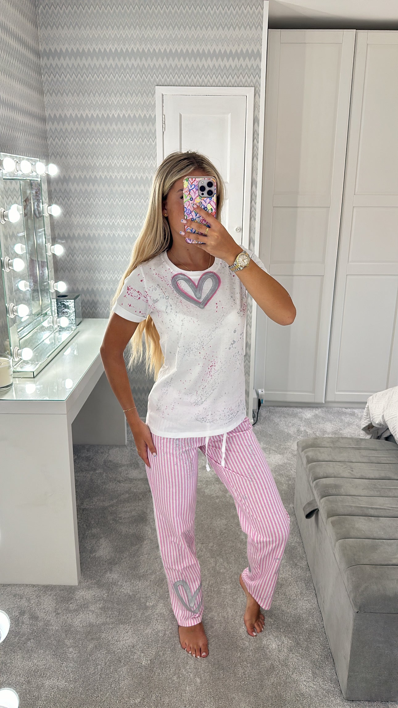 Pink&silver pyjama set🩷🪩