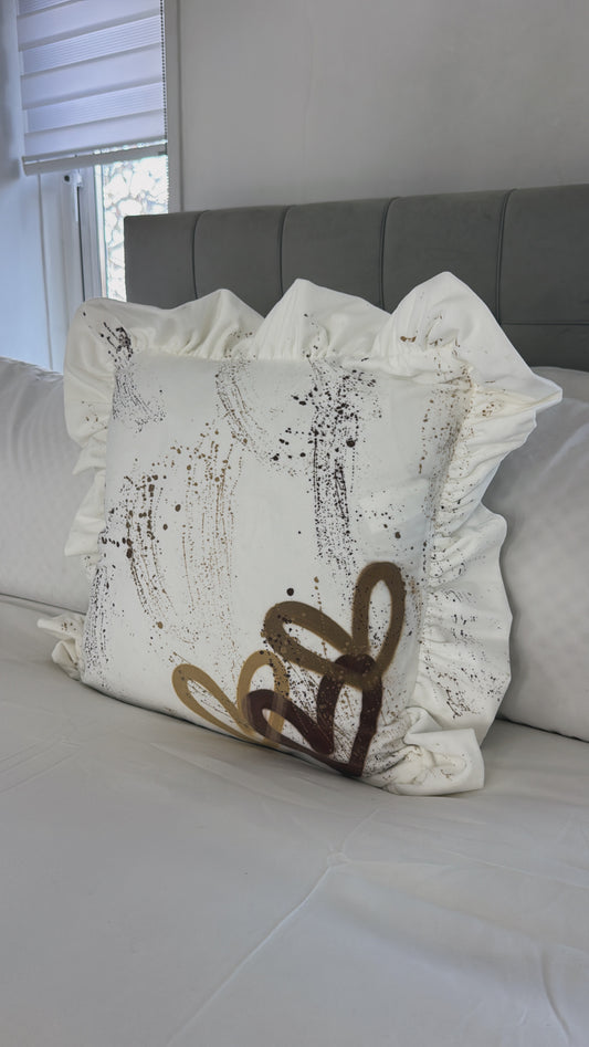 Brown heart pillow case🫶🏽✨