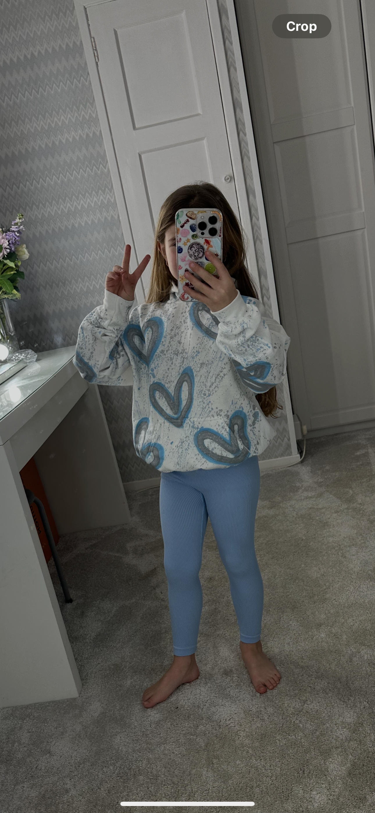 Kids blue&silver legging set🪩🩵