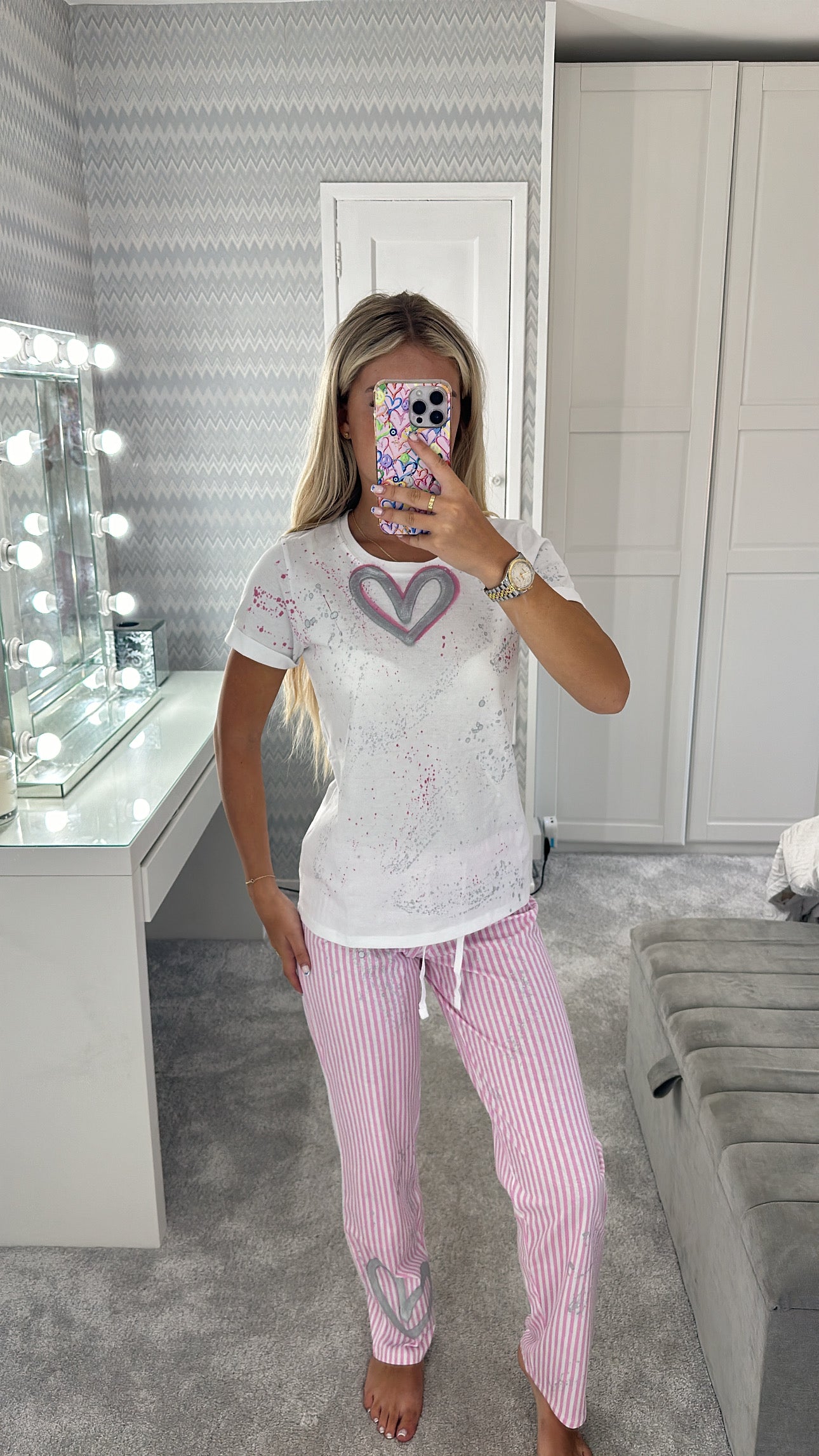 Pink&silver pyjama set🩷🪩