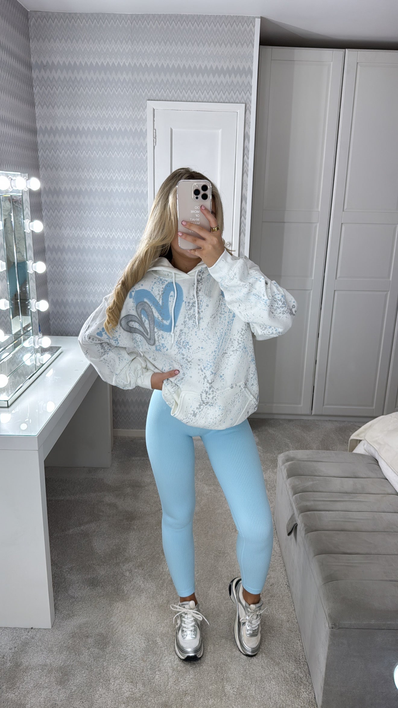 Blue&silver leggings set🩶🩵
