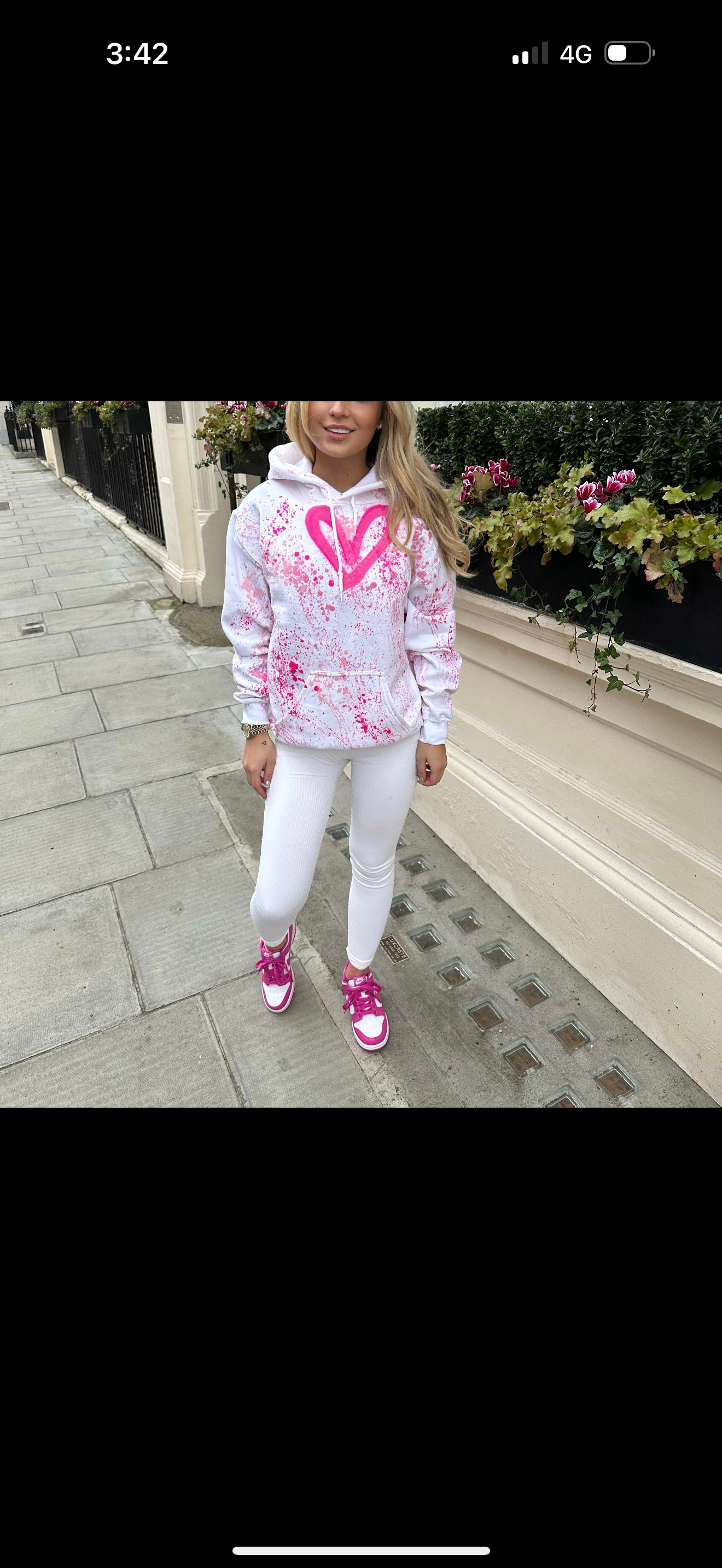 Kids pink heart hoodie💕