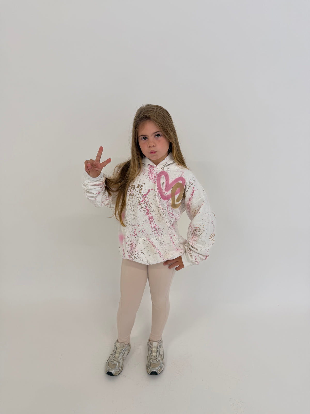 Pink&beige kids legging set💗🍦