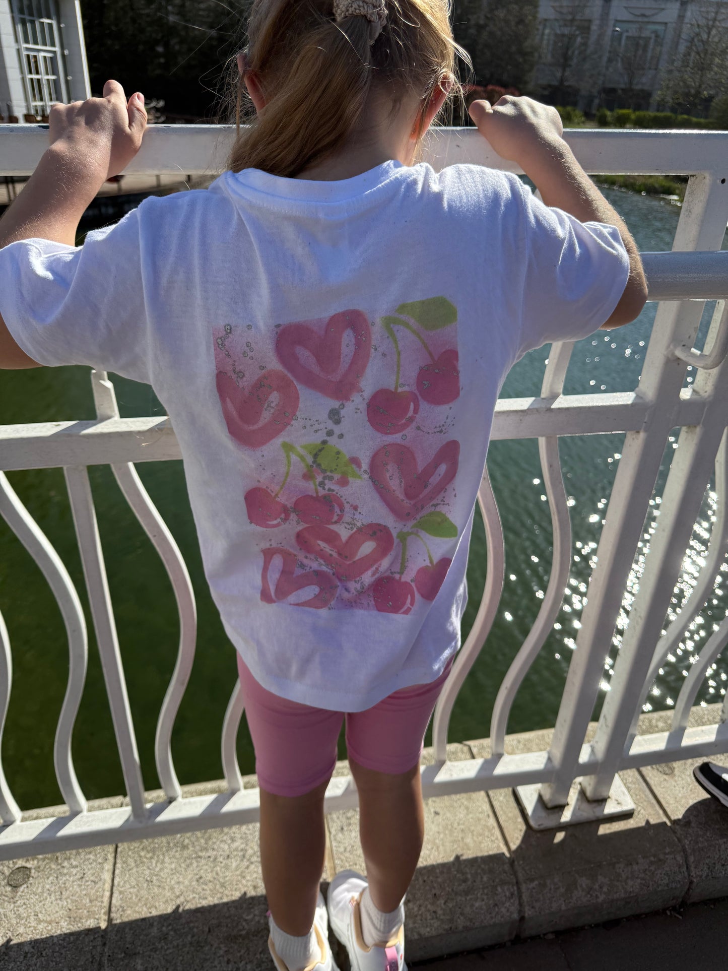 Kids pink cherry cycling set🩷🦄☁️