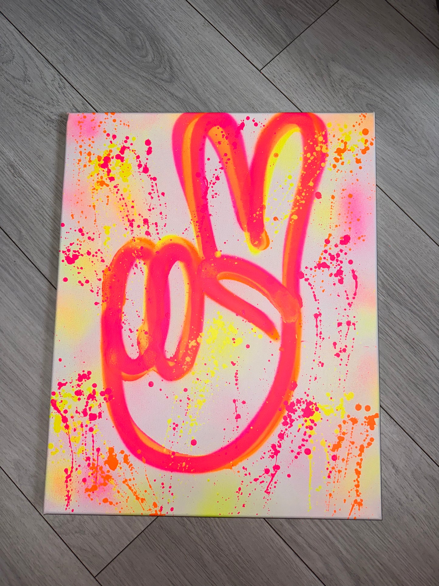 Neon peace canvas