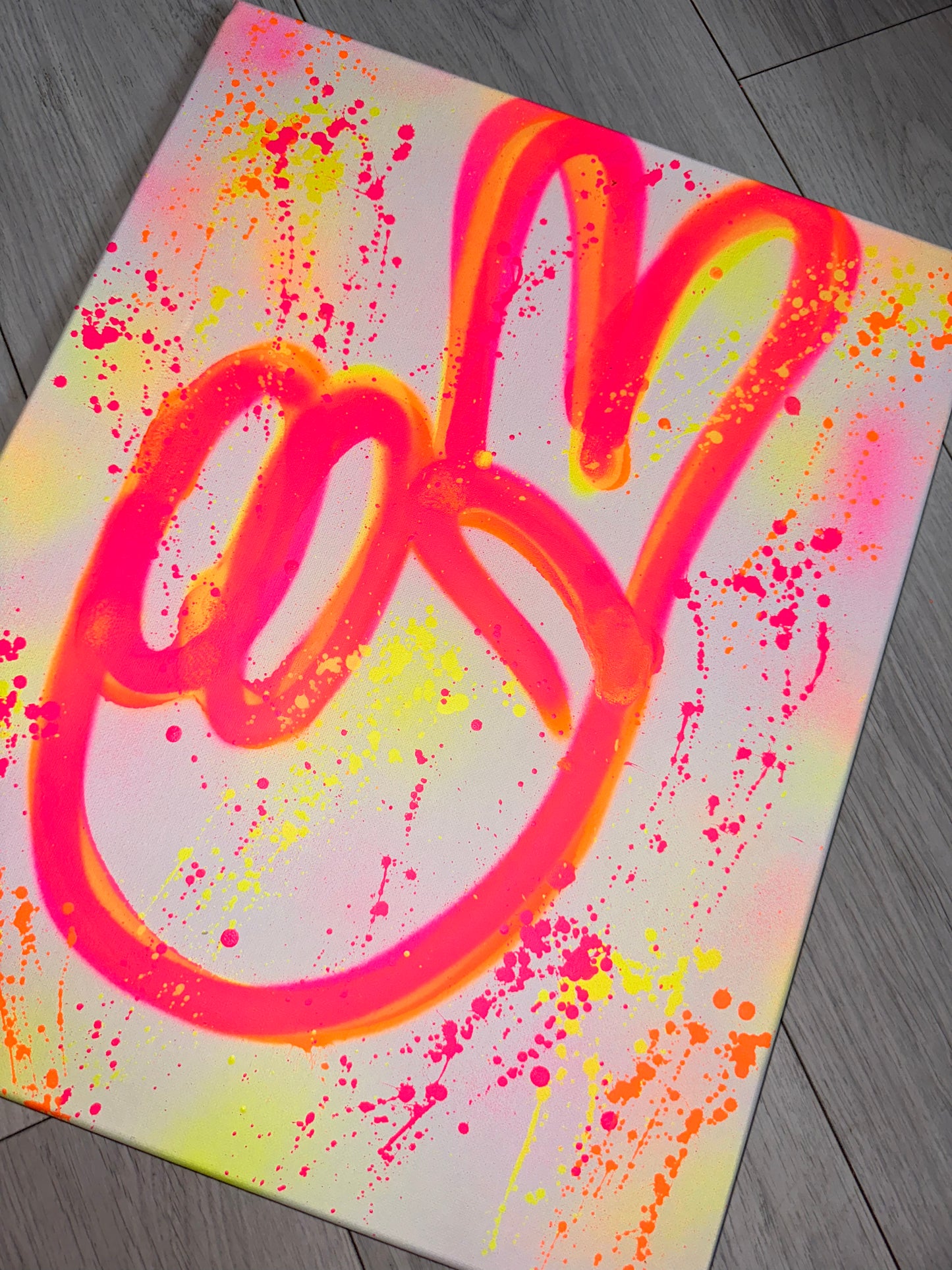 Neon peace canvas