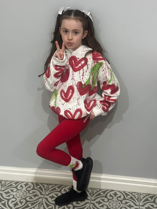 Kids red cherry legging set🍒❣️