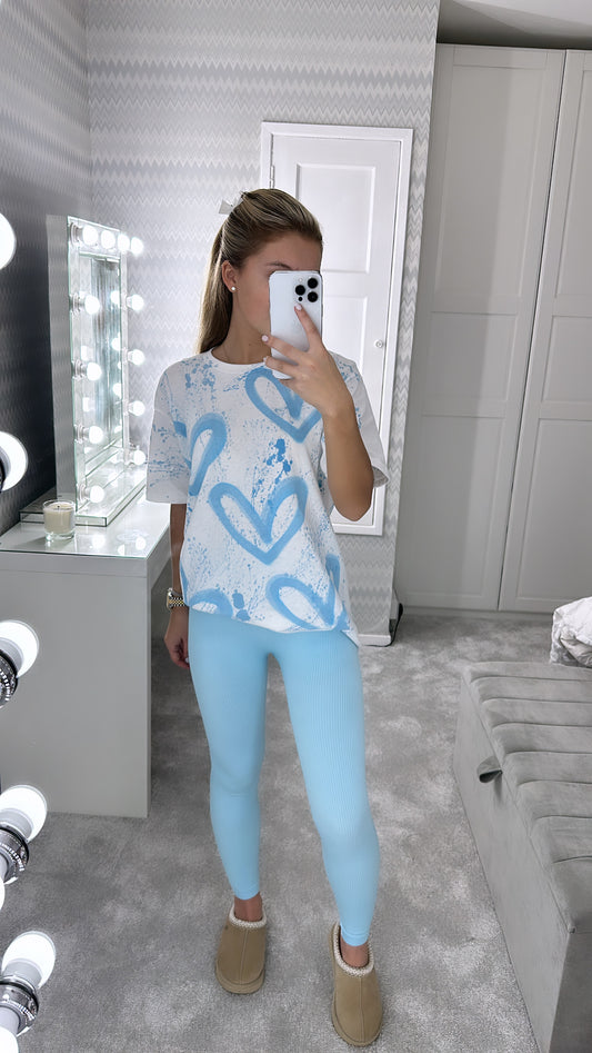 Baby blue heart T-shirt🩵