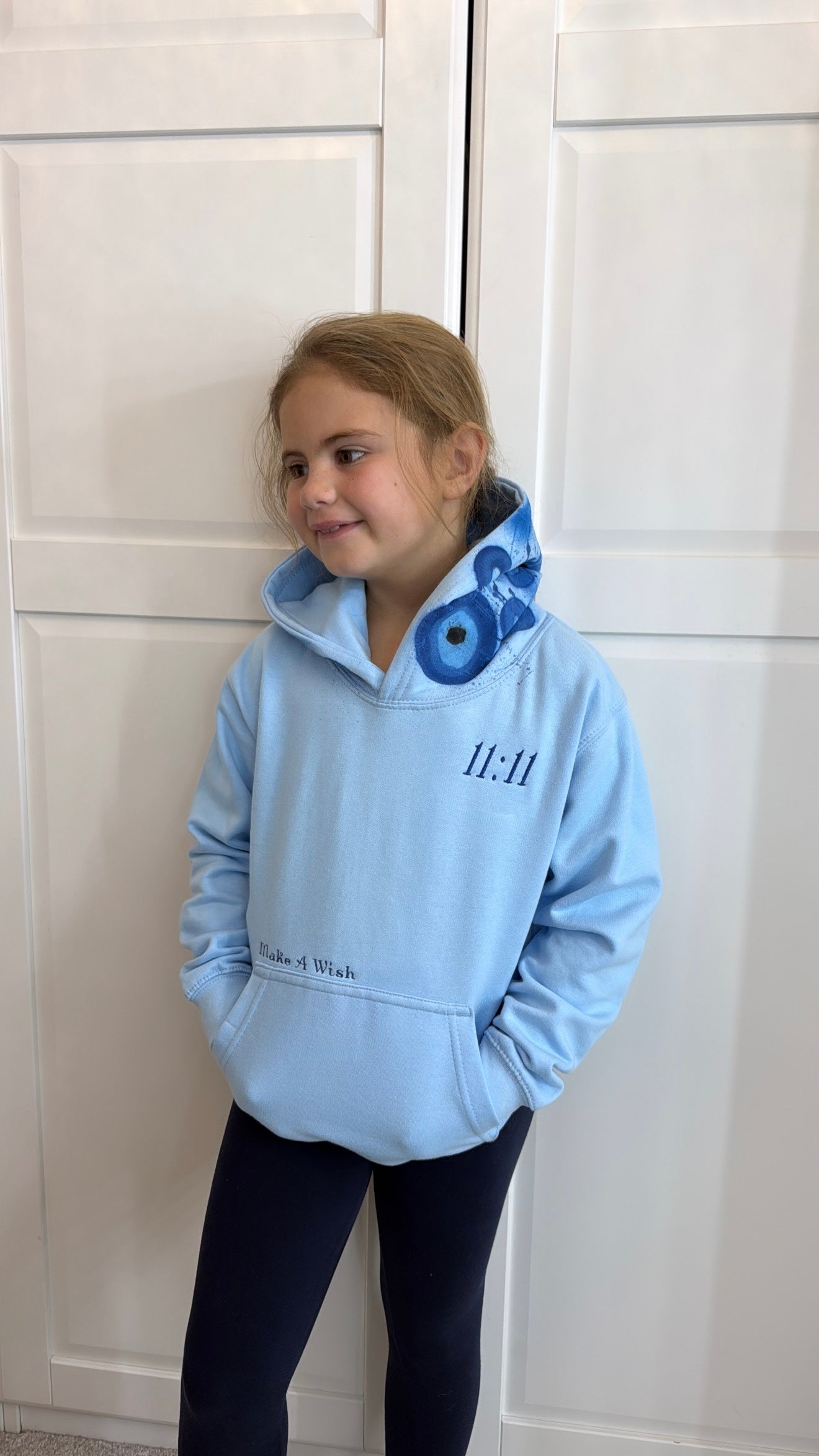 Kids ‘11:11 make a wish’ Hoodie💙🧿🩵