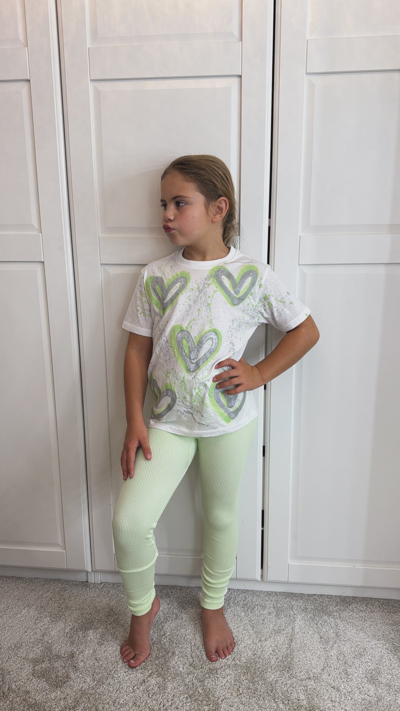 Kids lime legging set💫