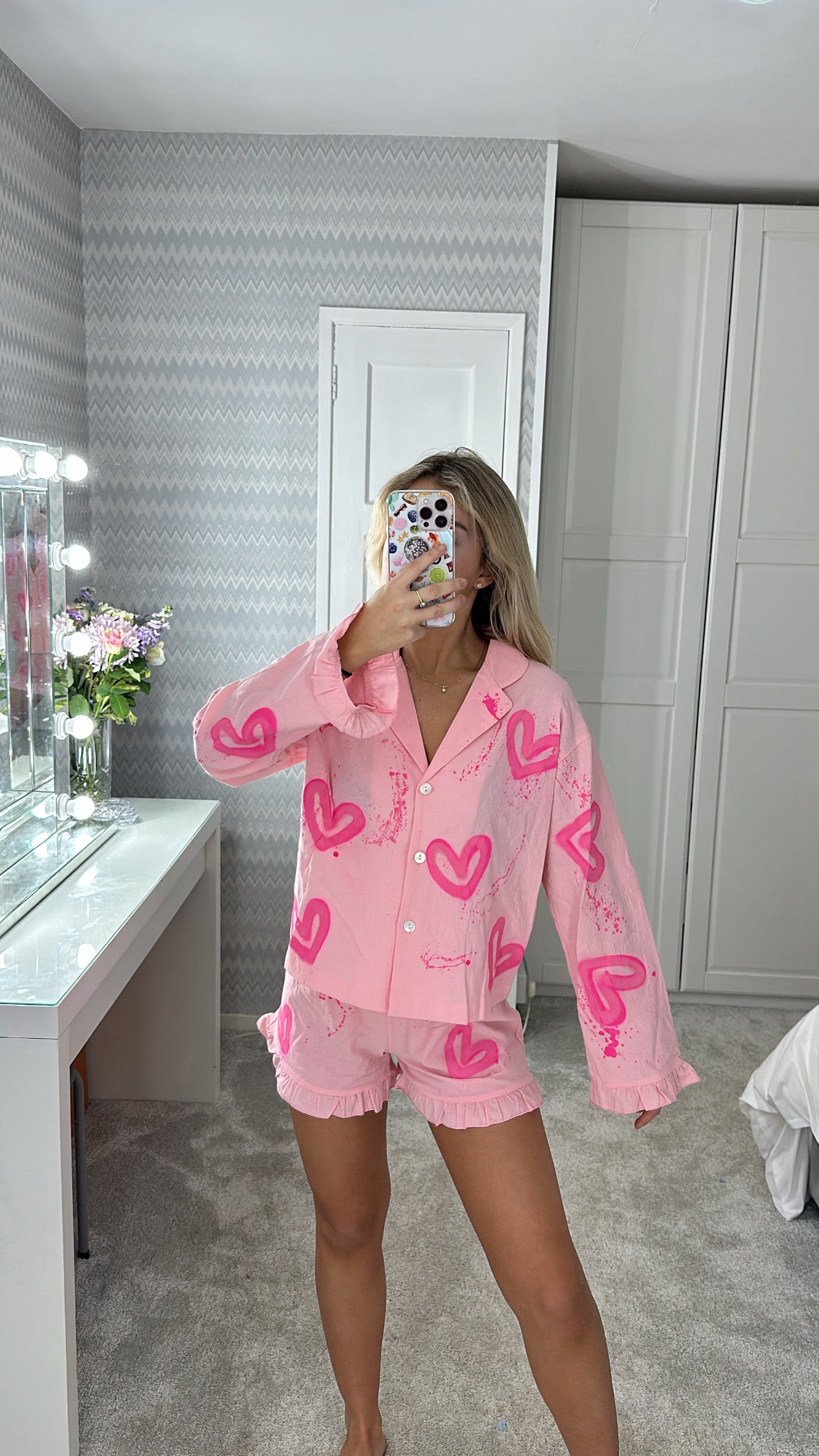 Hot pink heart pyjama🩷