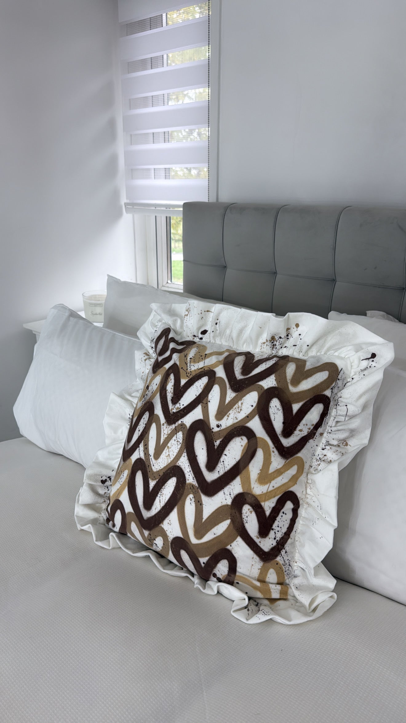 Beige heart pillow case💫🫶🏽