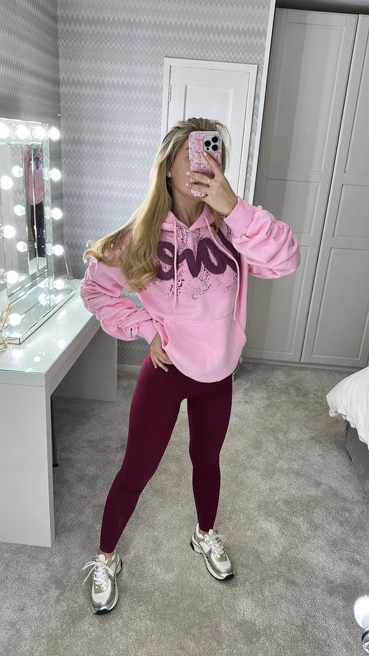 Burgundy ruched arm set 🩷