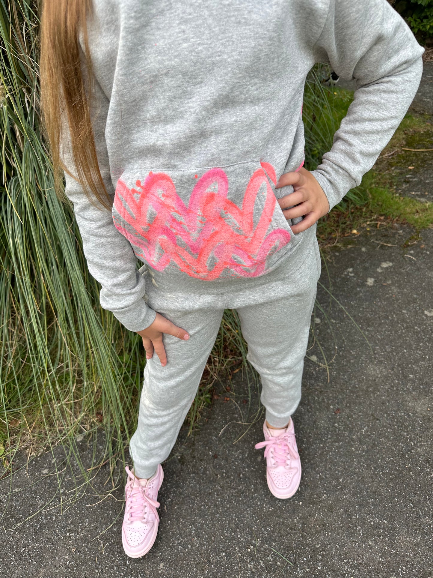 Grey neon tracksuit💕