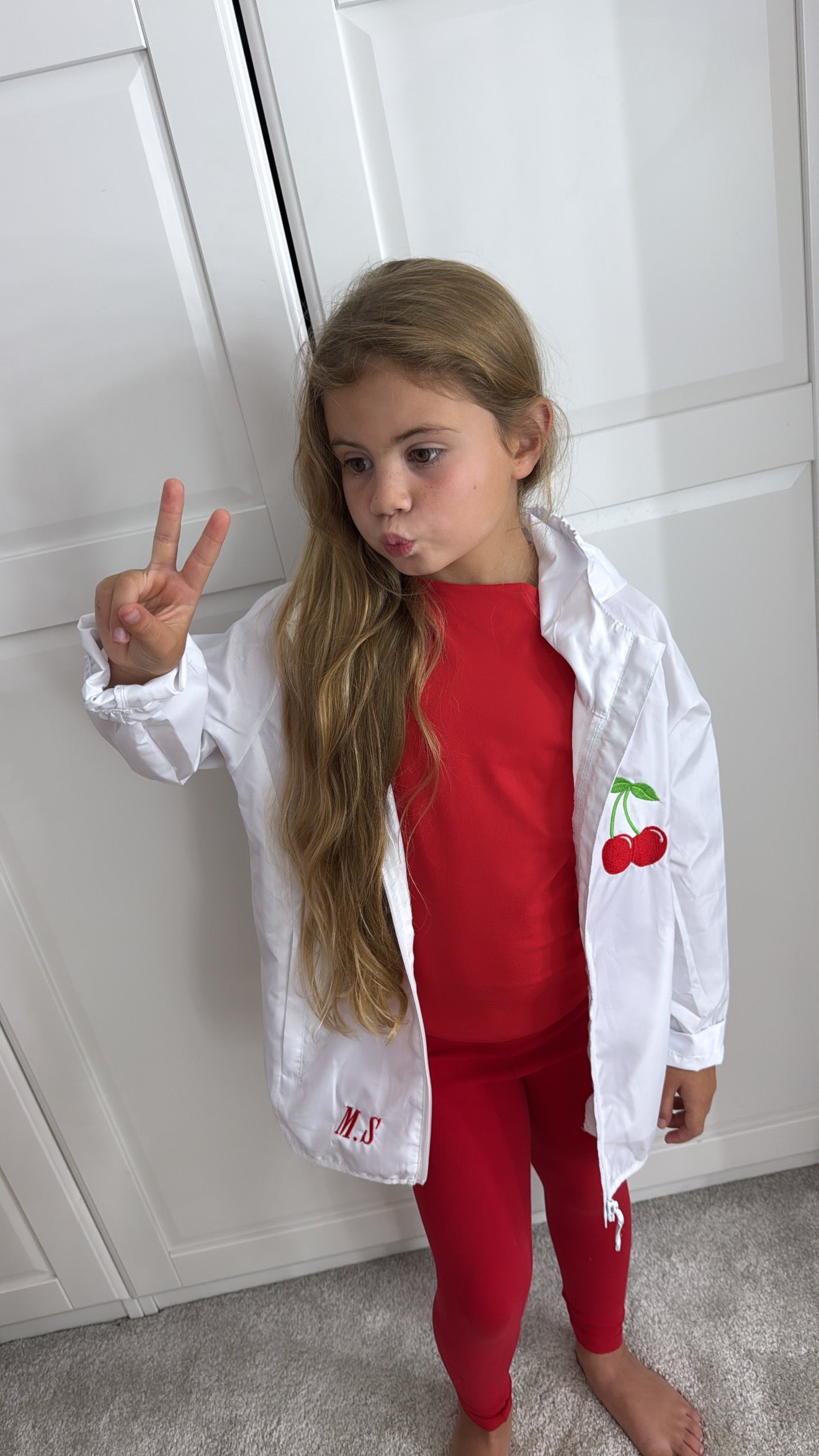 Kids cherry windbreaker❤️🍒💫