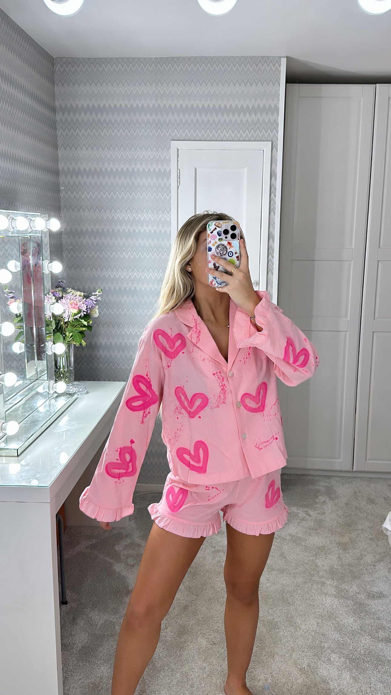 Hot pink heart pyjama🩷