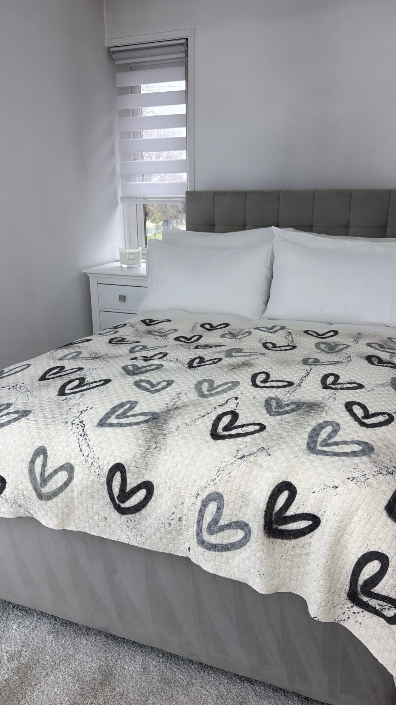 Grey heart blanket🩶🪩