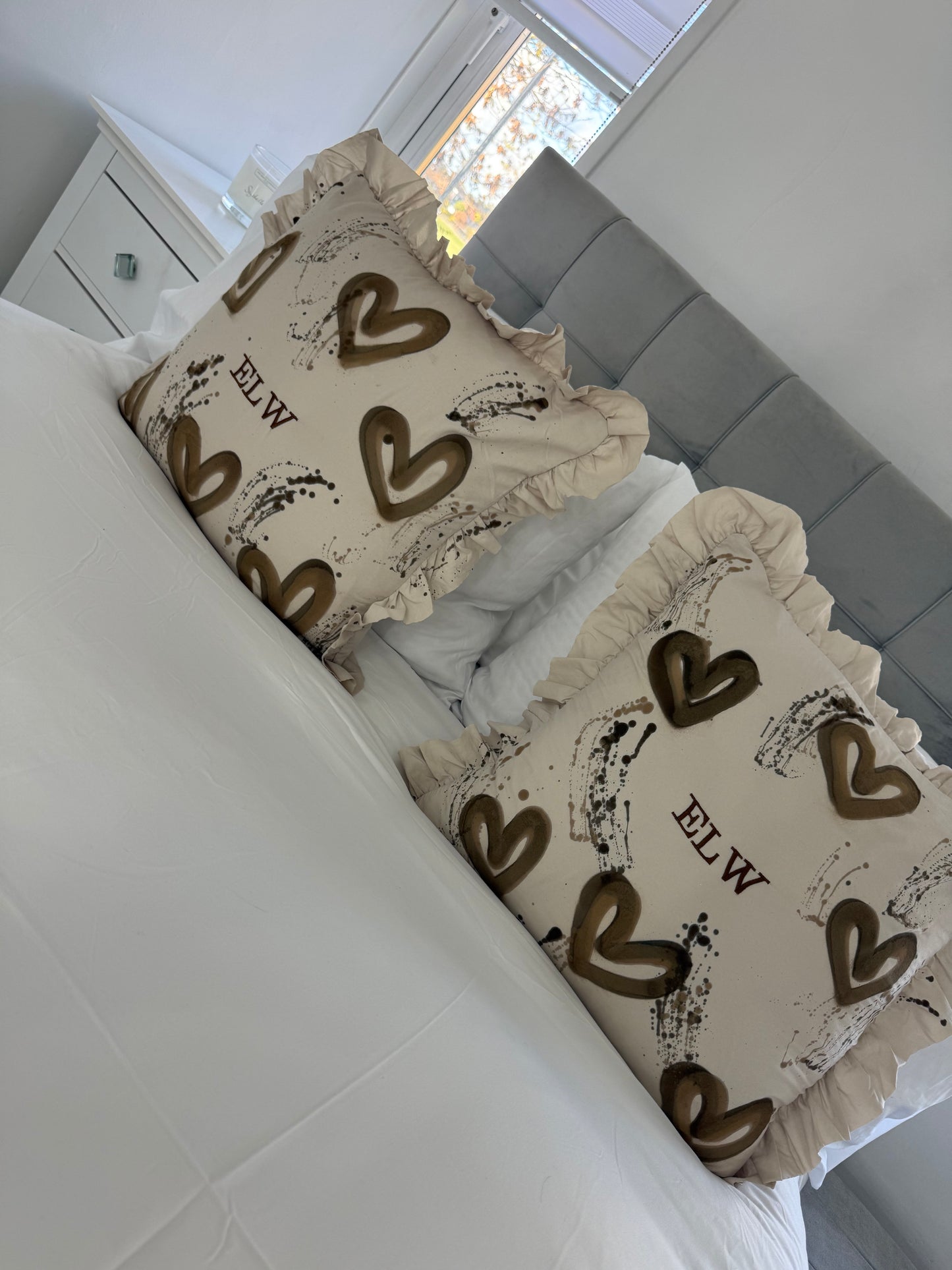 Beige heart pillow case💫🫶🏽