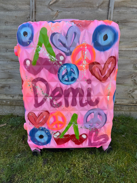 Crazy sprayed suitcase🍒🧿✨