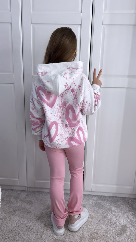 Kids pink heart legging set🩷