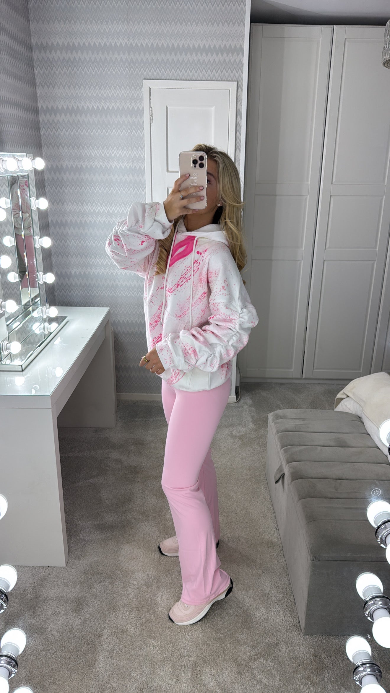 Pink heart ruffle hoodie set💕