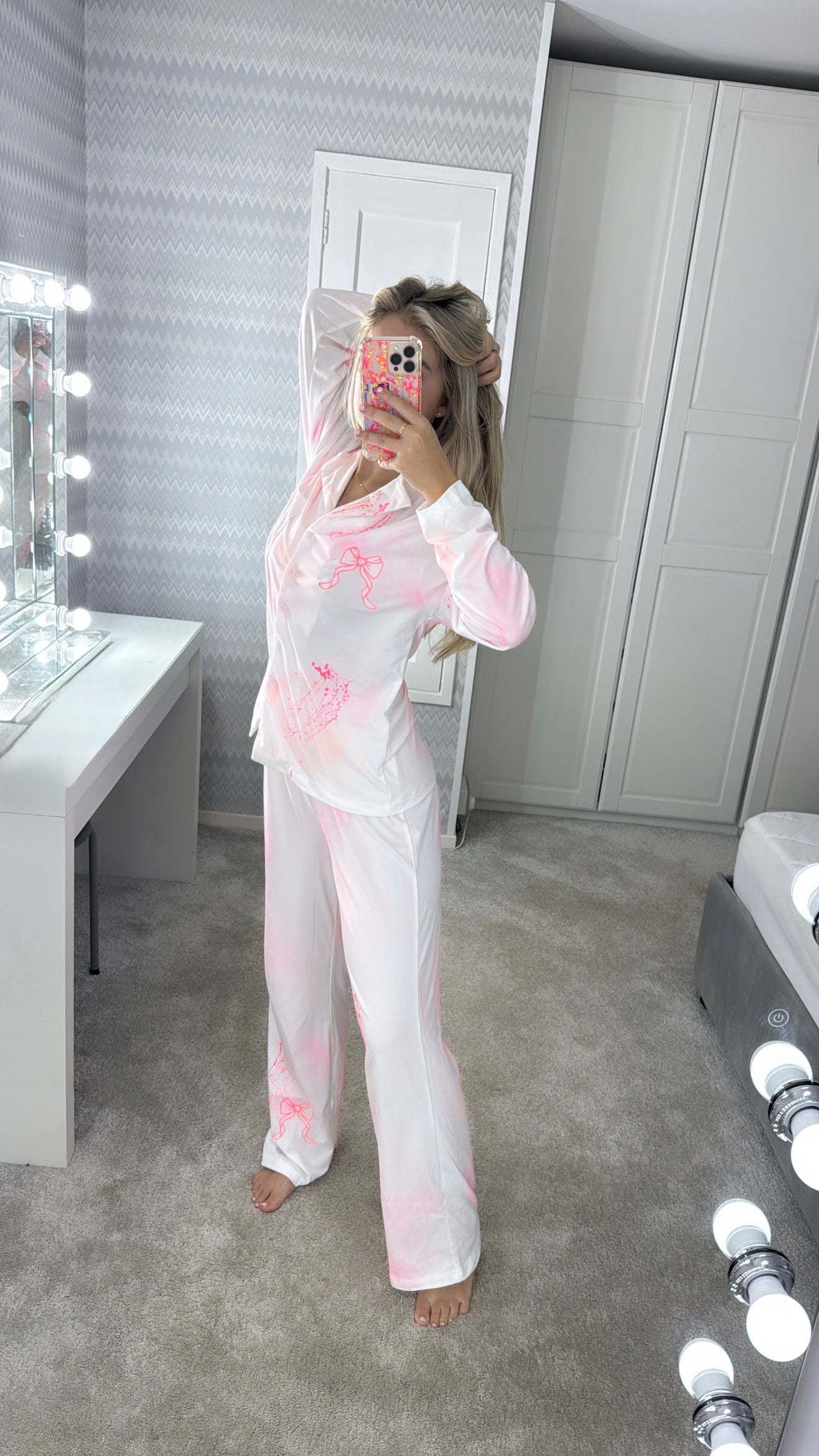 Embroidery bow pyjamas🎀