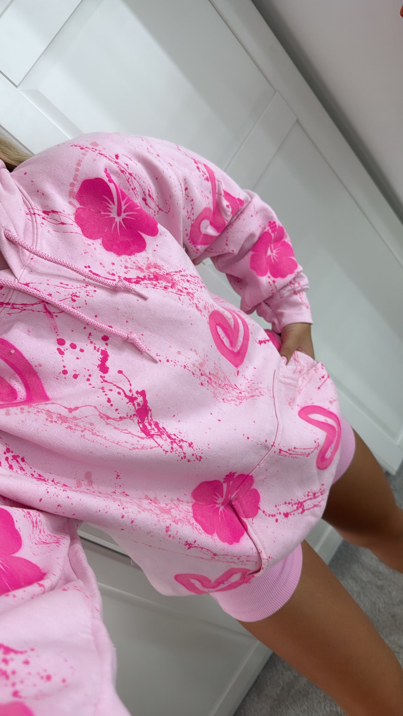 Pink flower hoodie🌸