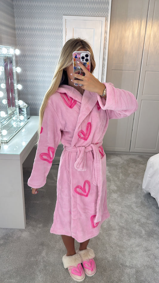 pink heart dressing gown Pink Heart Dressing Gown Jim Jam The Label