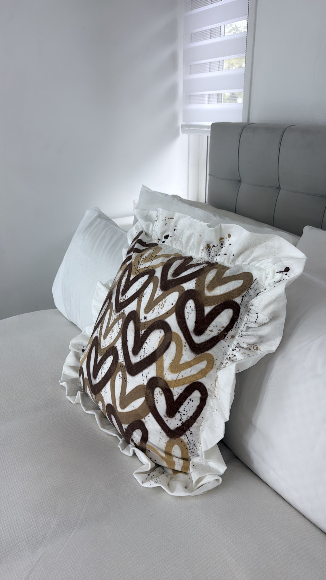 Beige heart pillow case💫🫶🏽