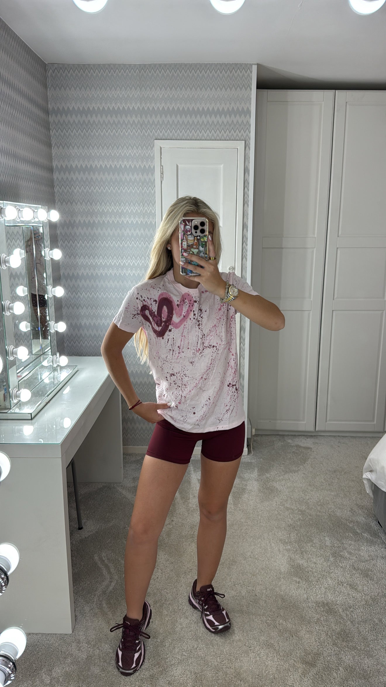 Pink&burgundy cycling set💘✨