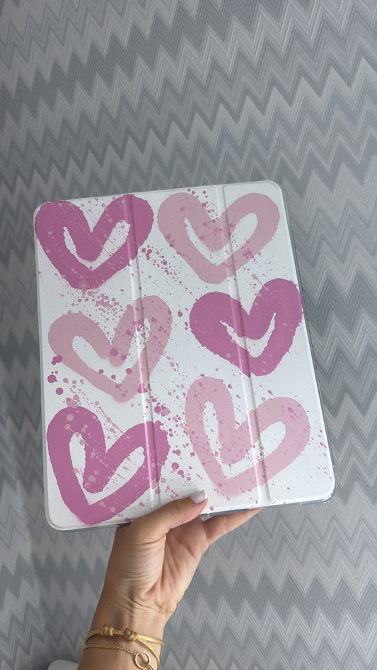 Pink heart iPad case🩷