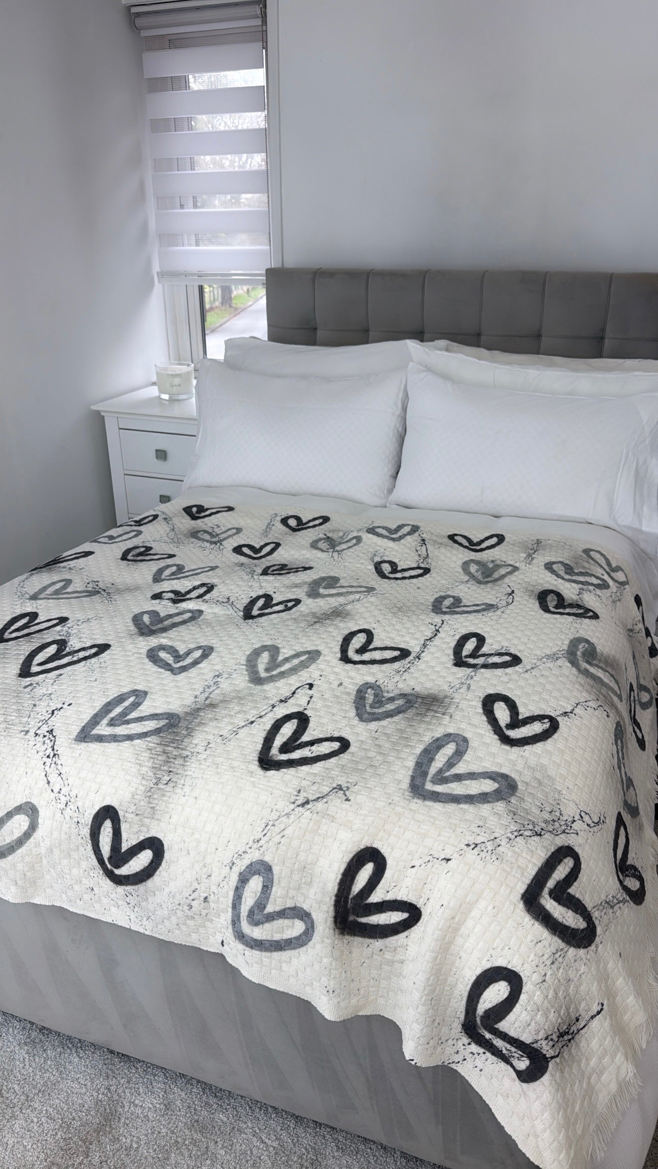 Grey heart blanket🩶🪩
