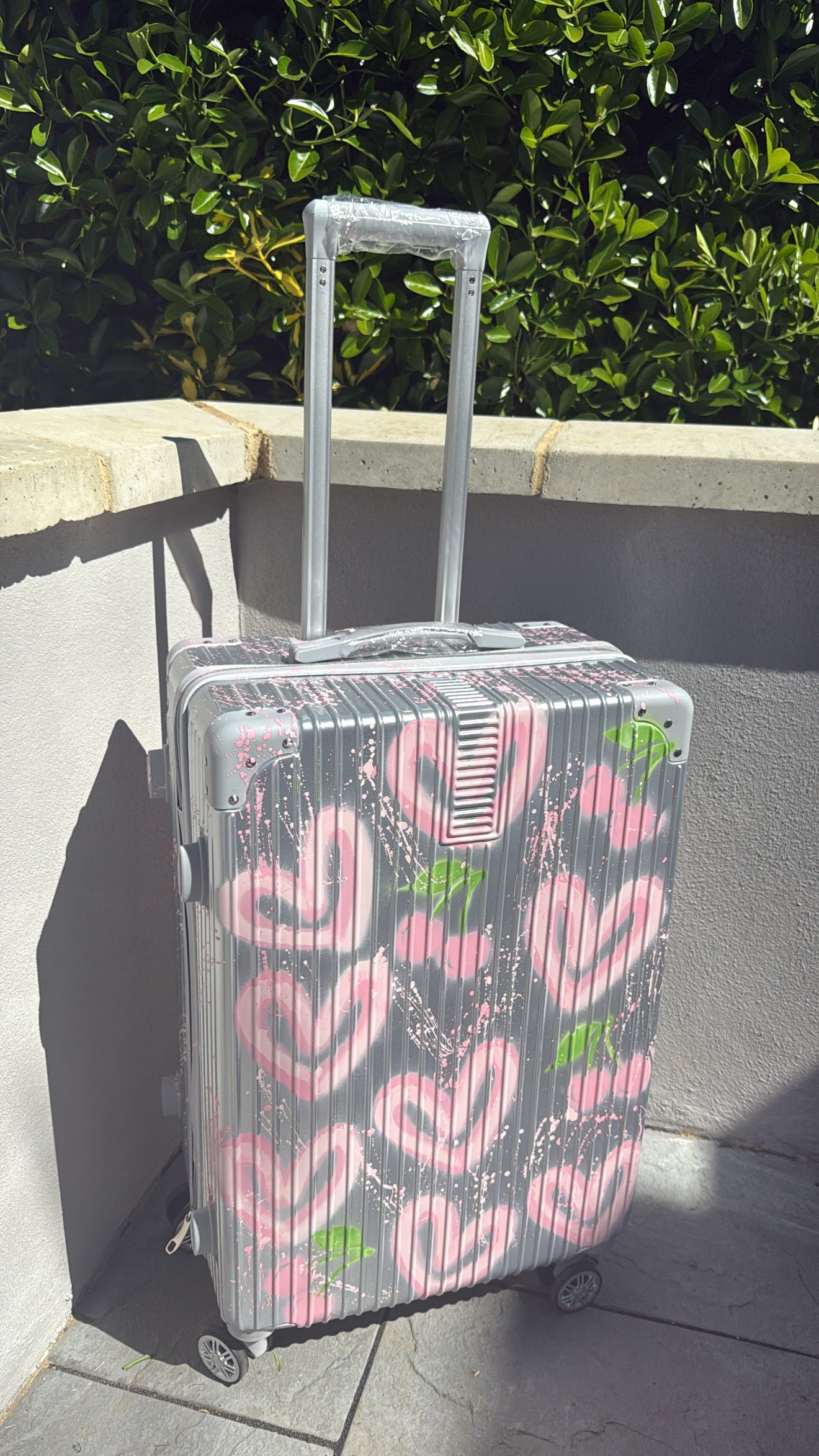 Silver cherry suitcase 🩷✨🌴🍒