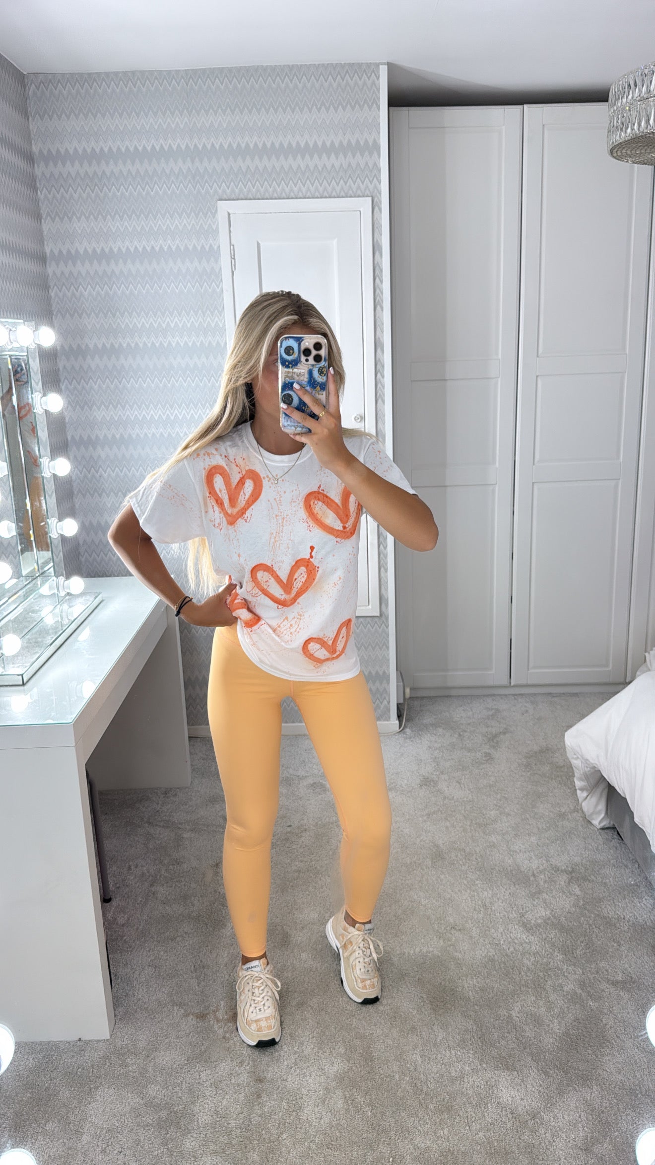 Peach heart cycling set🧡