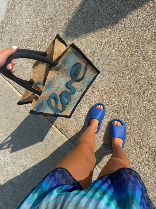 Navy love beach bag💙🩵
