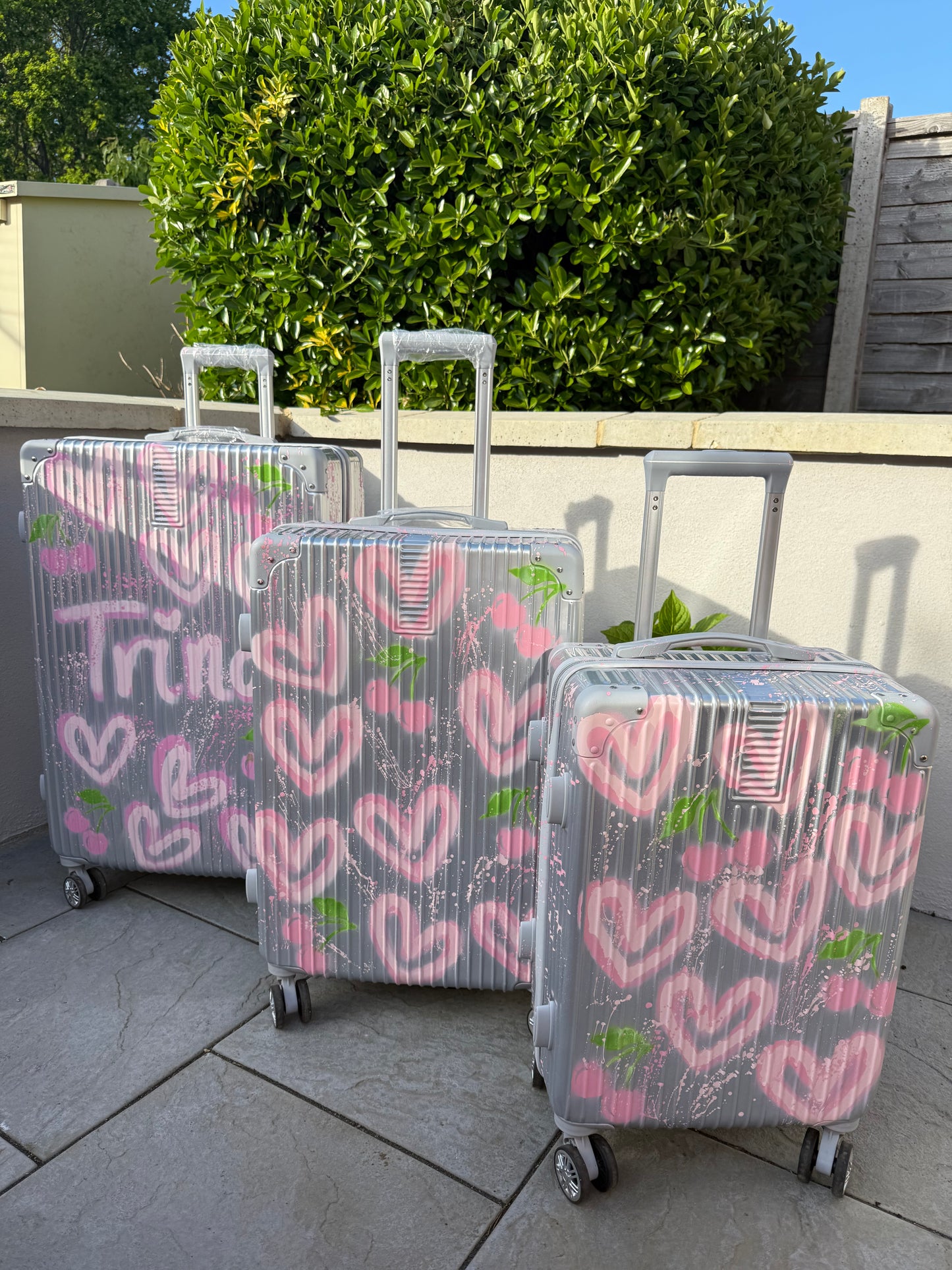Silver cherry suitcase 🩷✨🌴🍒
