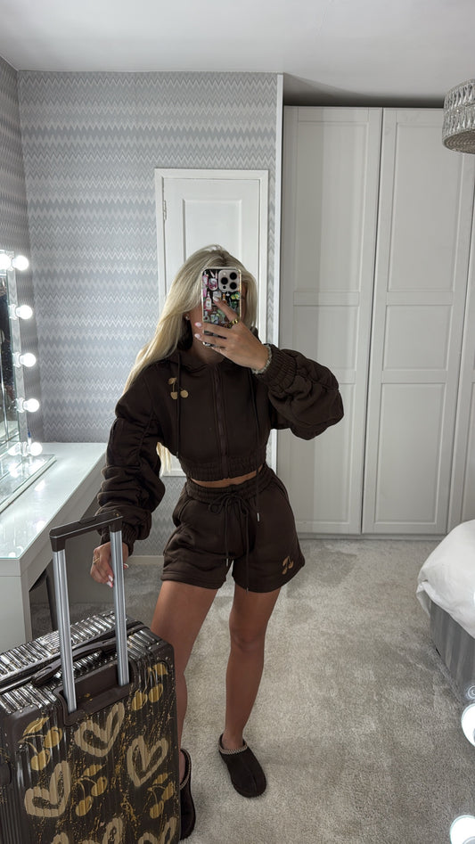Brown embroidery cherry set🤎🥥✌🏼
