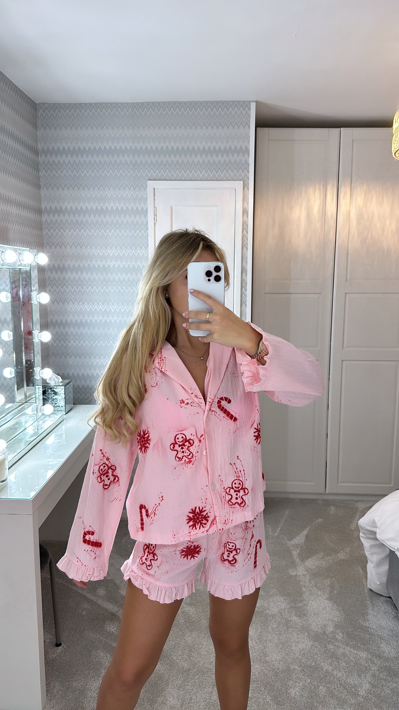 Pink Christmas pyjamas