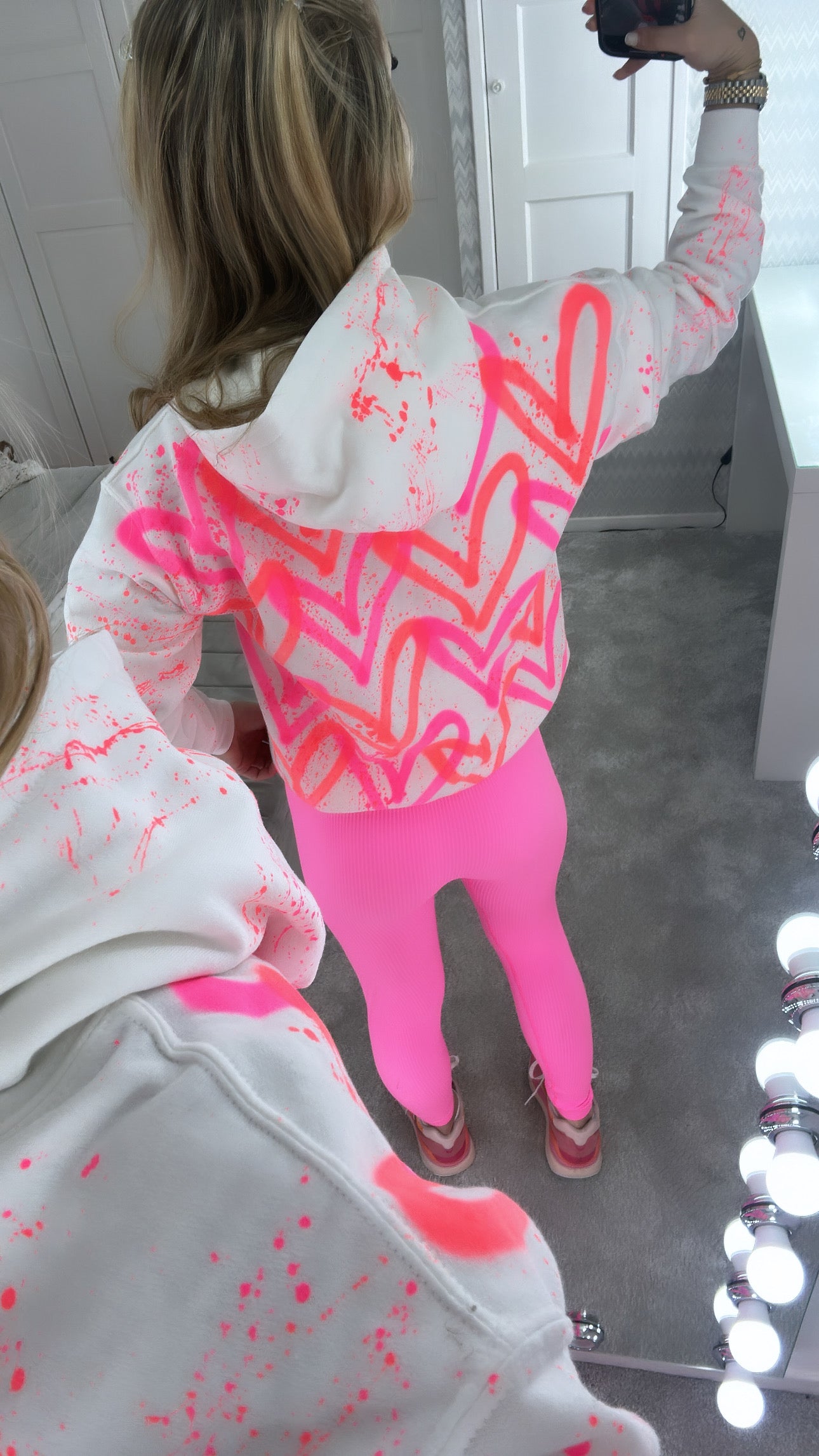 Neon heart hoodie