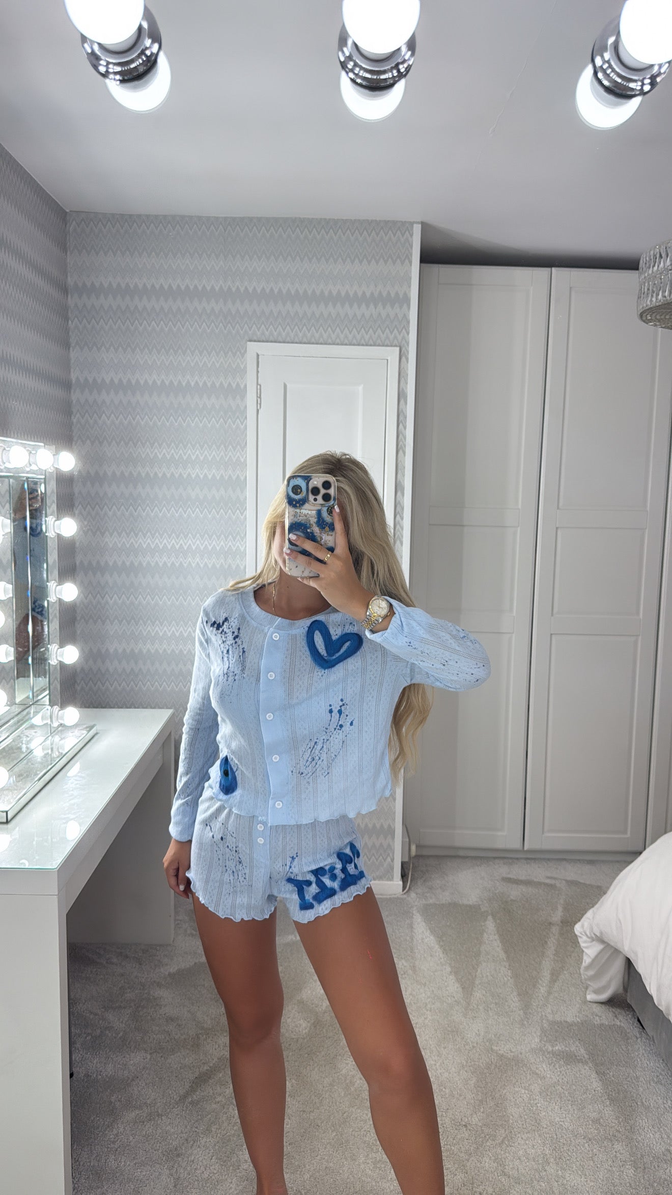 3 piece evil eye pyjama set🧿💙🩵
