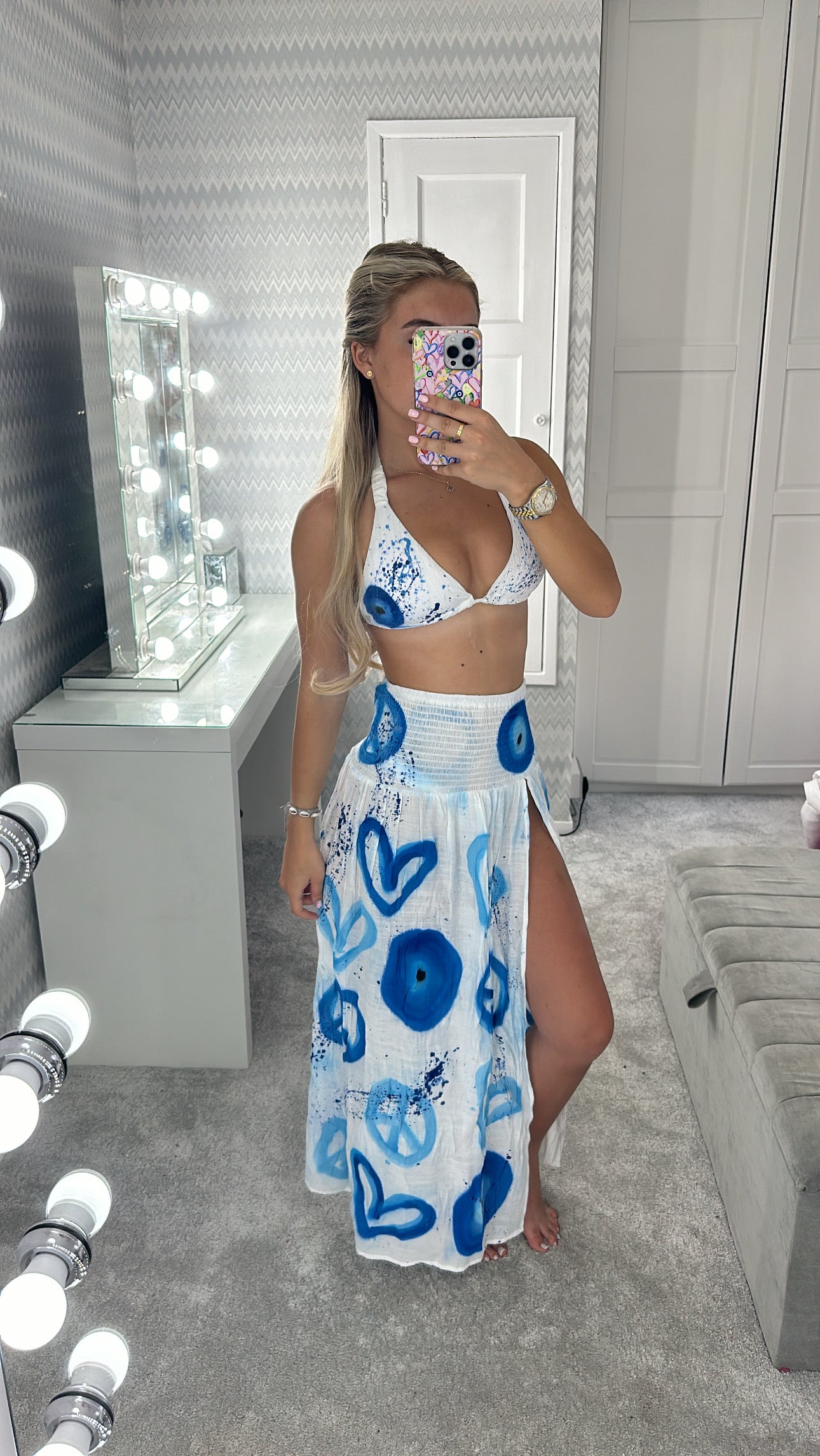 Evil eye beach skirt🧿✌🏼💙