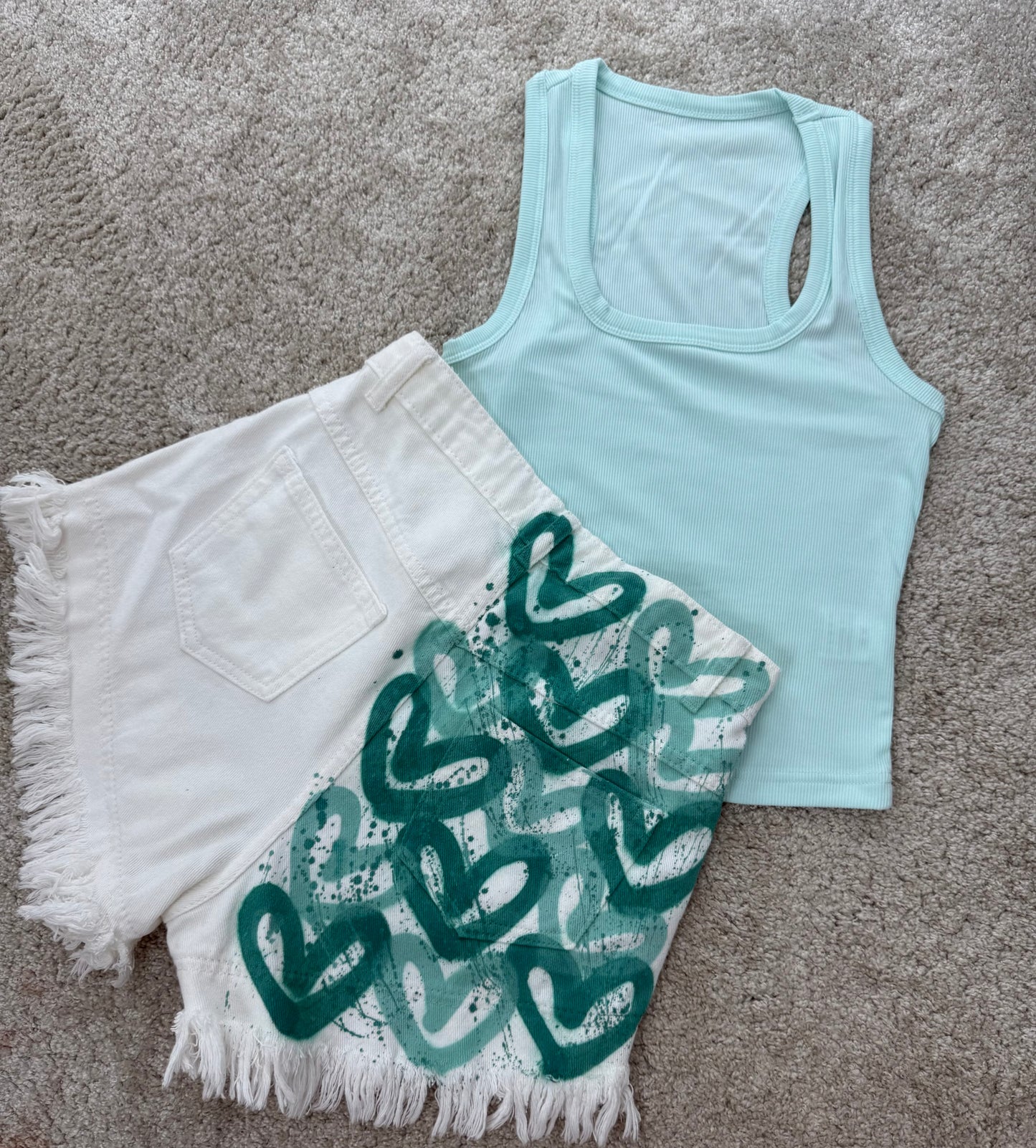 Mint vest&short set💚