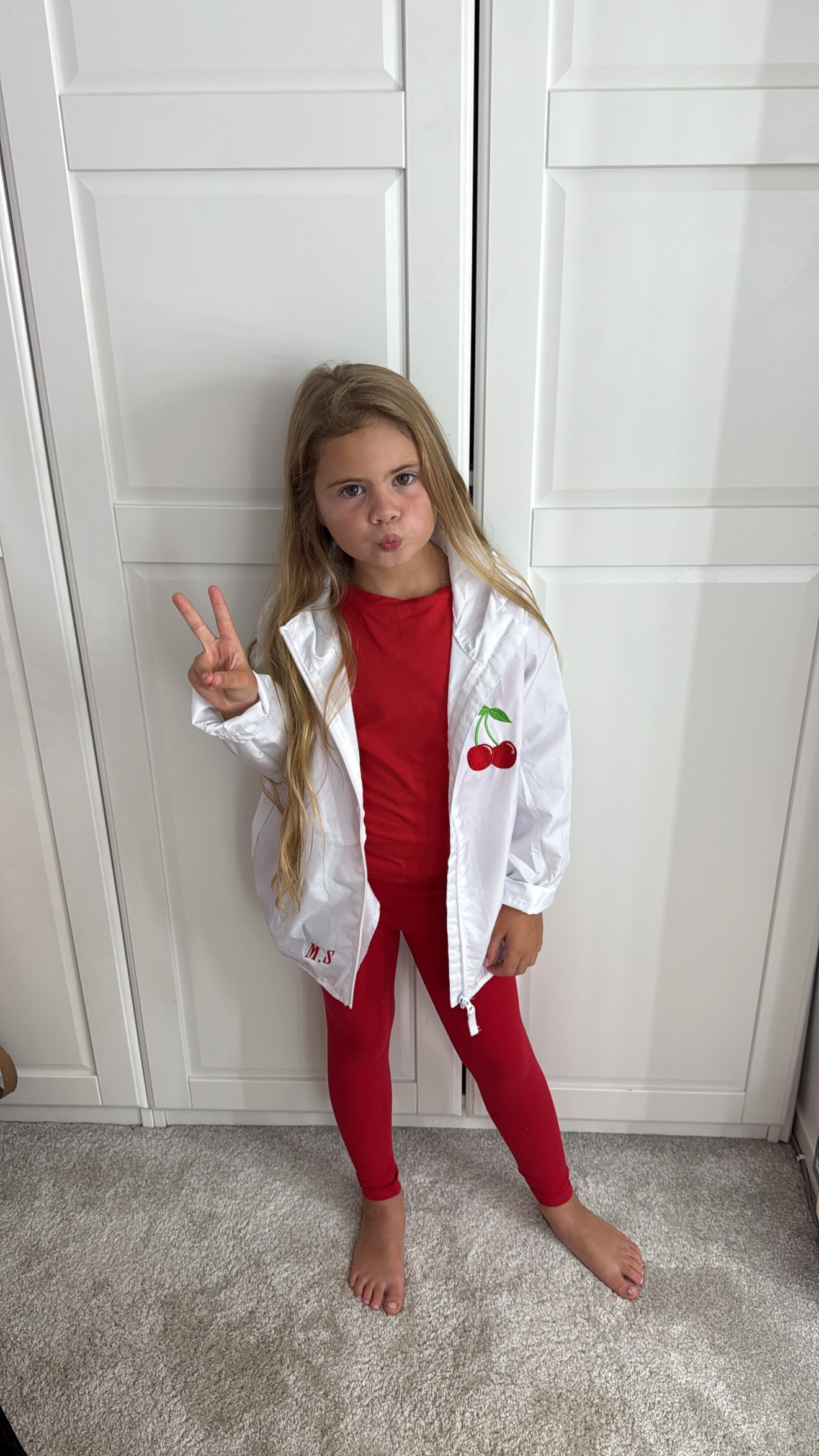Kids cherry windbreaker❤️🍒💫