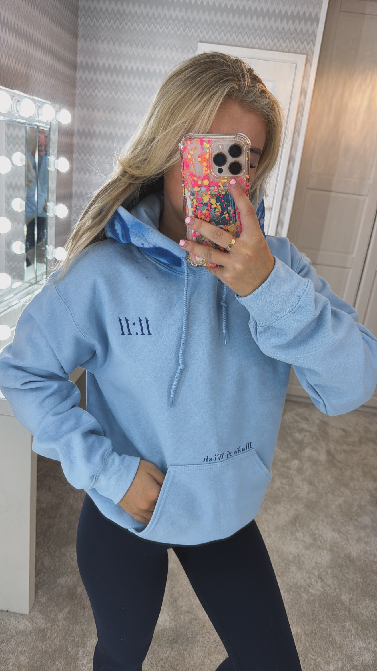 ‘11:11 make a wish’ hoodie 💙🧿🩵