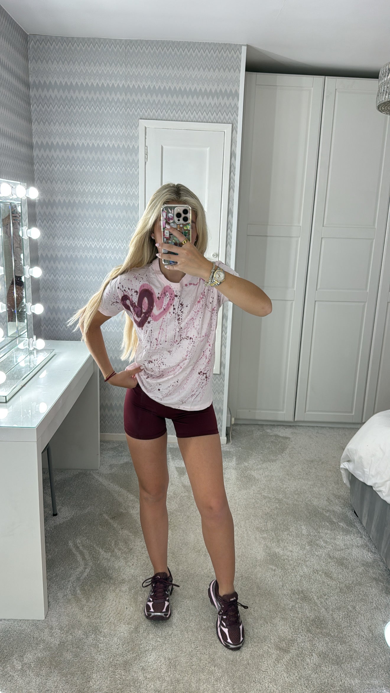 Pink&burgundy cycling set💘✨