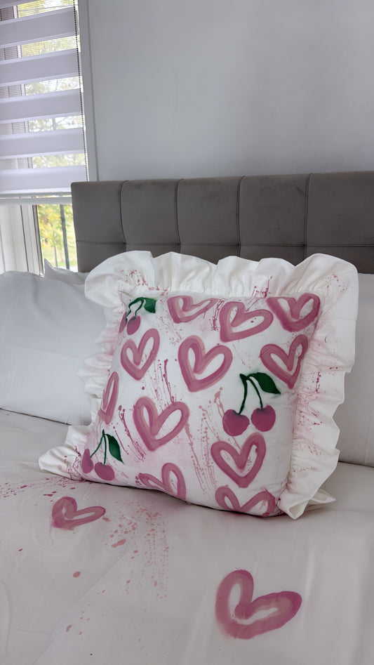 Pink cherry pillow case💞🌸