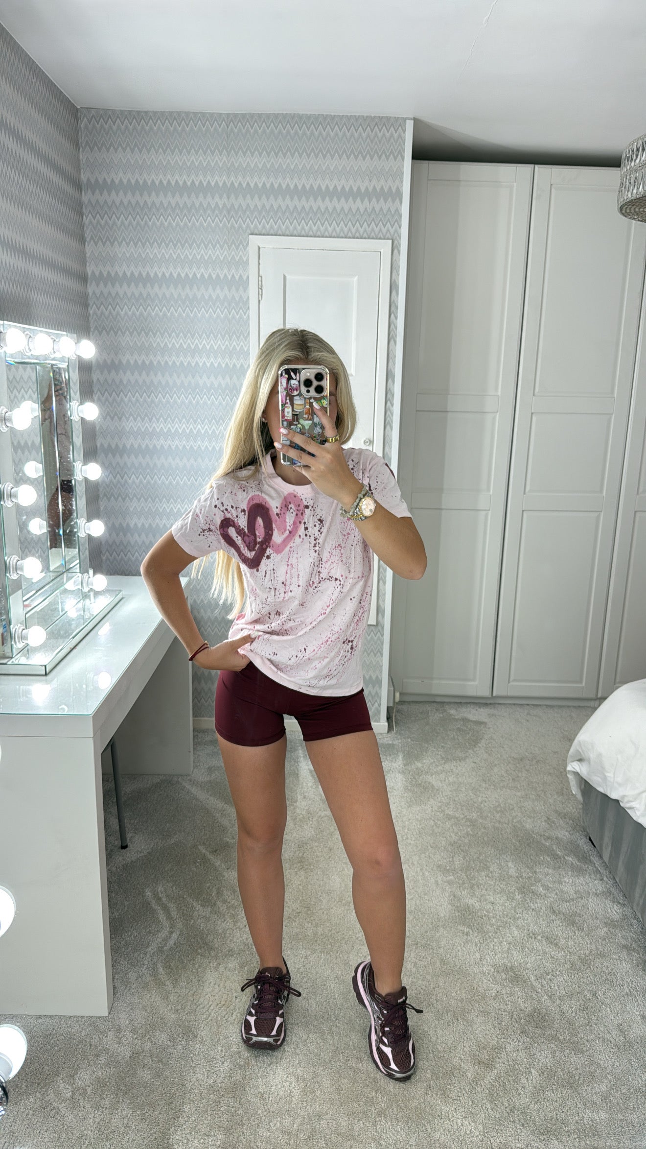 Pink&burgundy cycling set💘✨