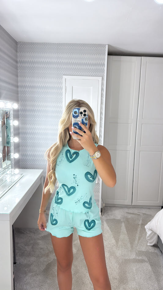 Ribbed mint pyjama💫