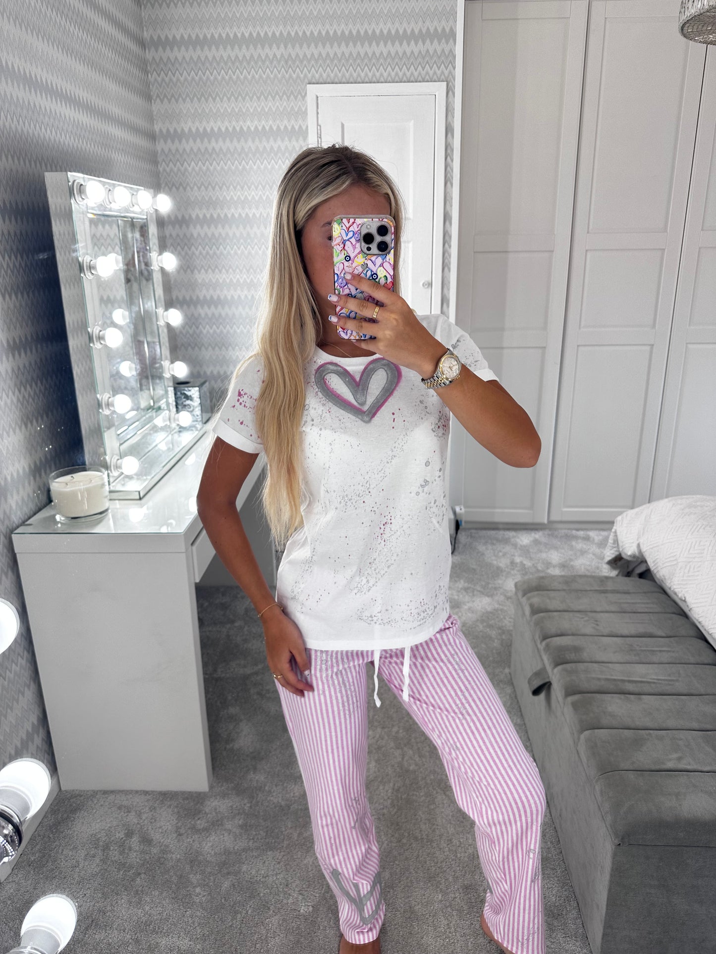 Pink&silver pyjama set🩷🪩