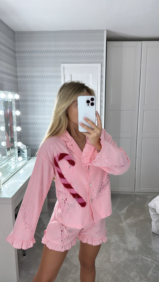 Pink candy cane pyjamas 🩷